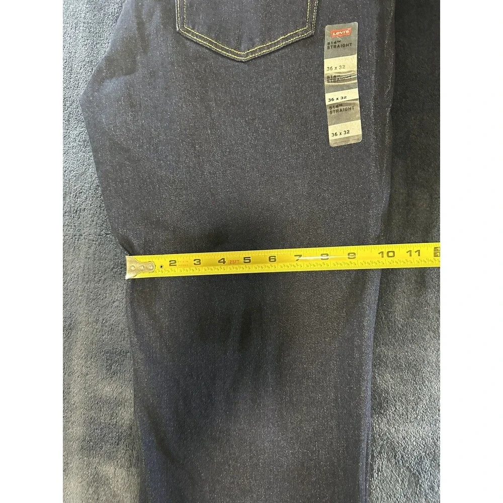 Levis 514 Straight Fit Jeans Stretch Denim Jeans Dark Wash Blue Men's 36x32